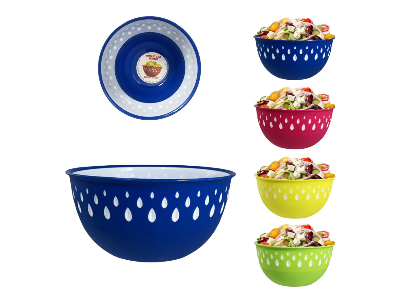 Insalatiera in plastica 4 colori assortiti 20x10 cm - Arca srl