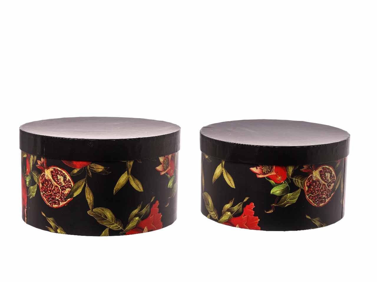 Scatole 2 pezzi c/melograno 28,5x28,5x16cmn28545