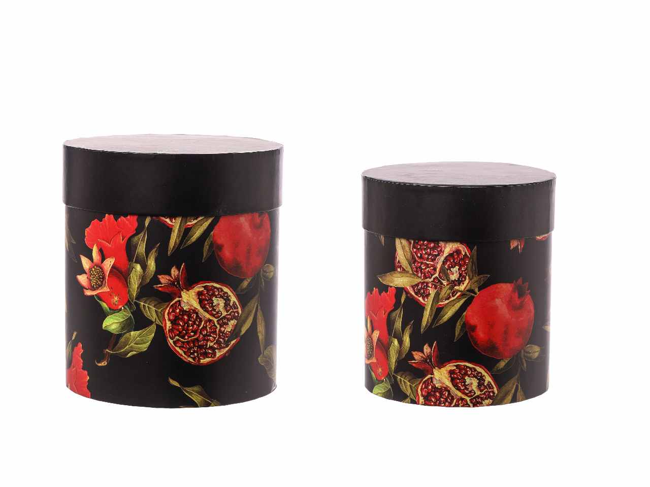 Scatole 2 pezzi c/melograno 19x19x21cm n28549