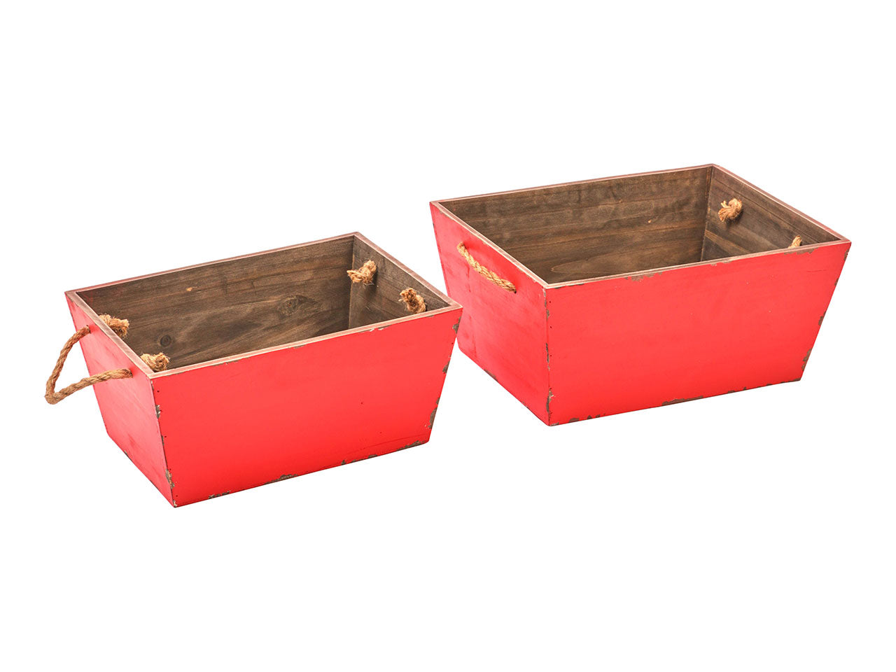 Contenitore - set da 2 contenitori in legno misura 38x28x18cm