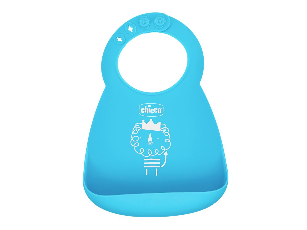 Chicco  Bavaglino in silicone facile da arrotolare Azzurro