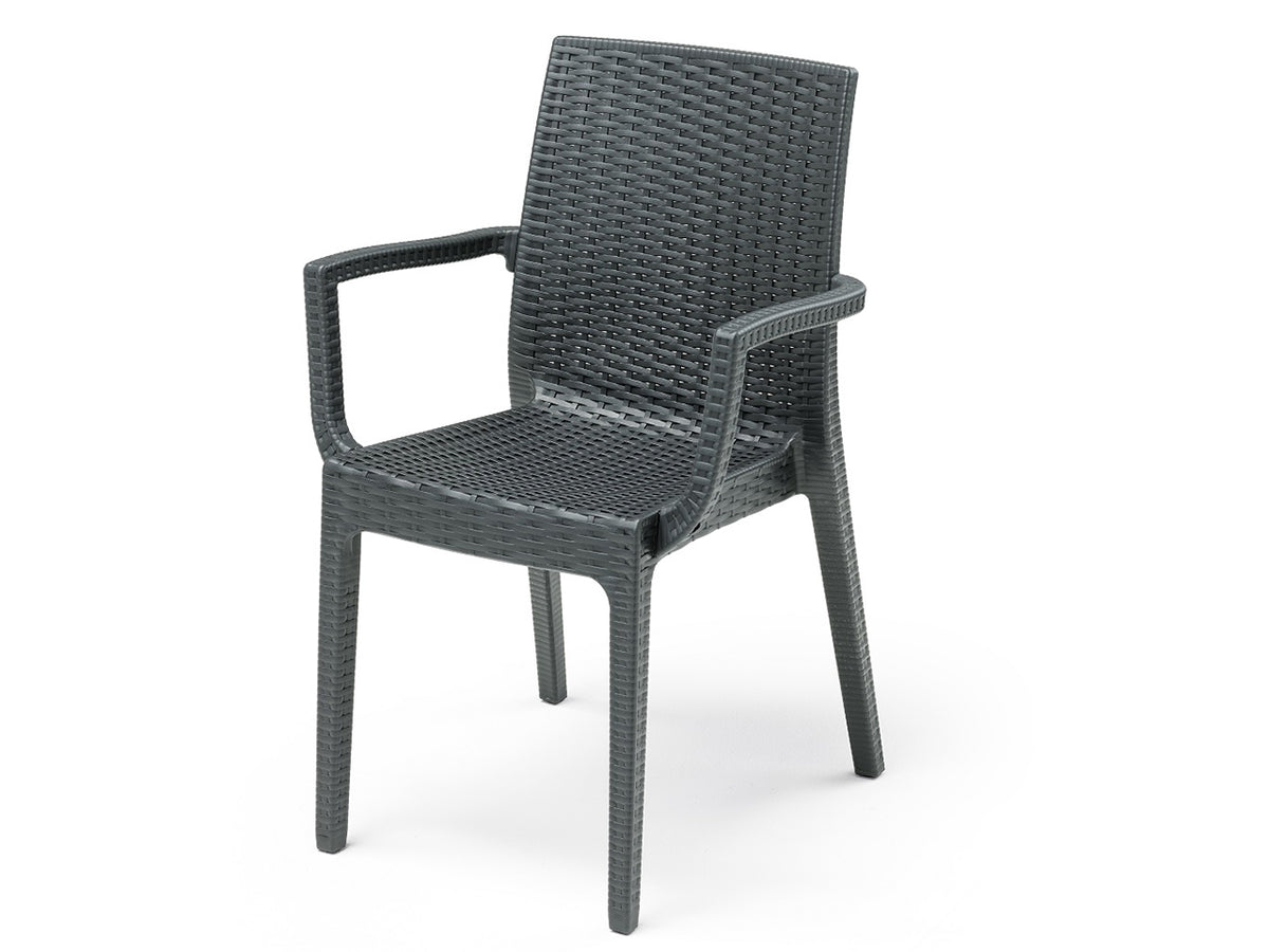Poltrona dafne simil rattan antracite  55X54X85CM