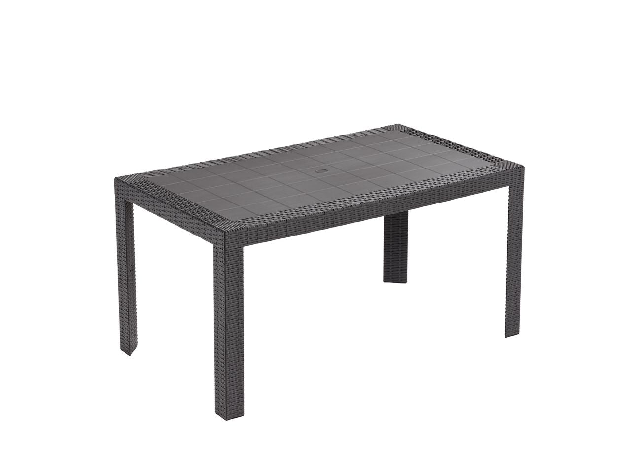 Tavolo urano simil rattan colore antracite 80x140x72cm