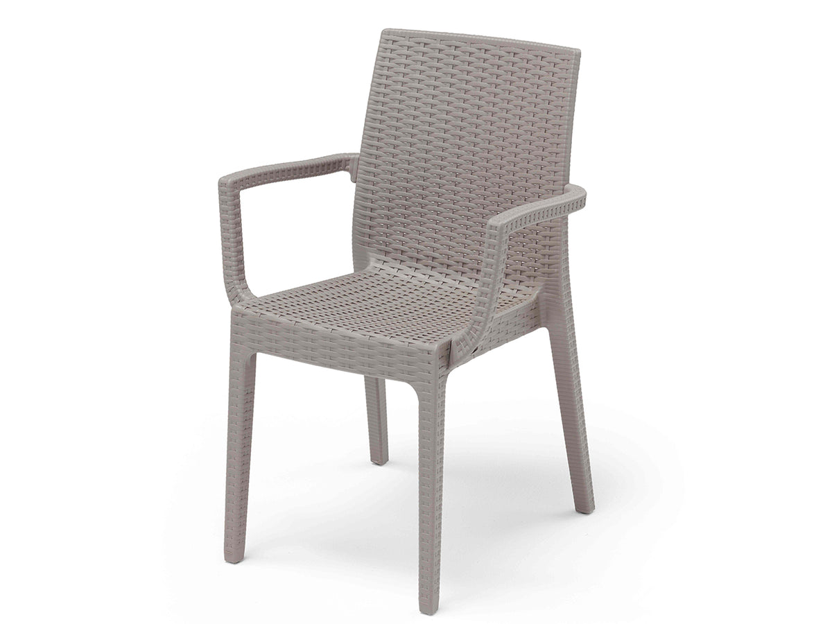 Poltrona dafne simil rattan tortora 55X54X85CM