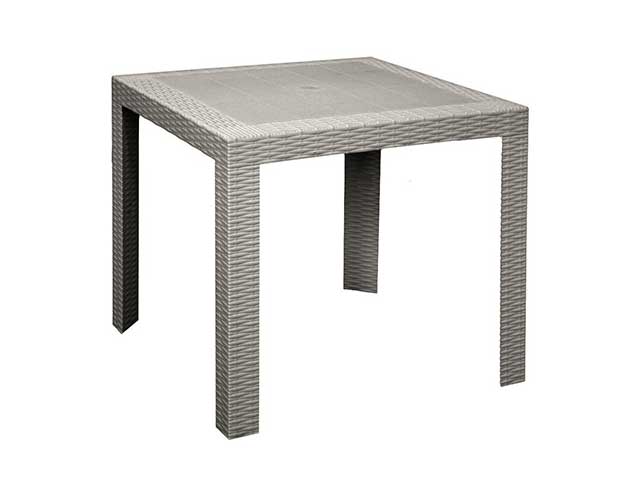 Tavolo saturno simil rattan colore tortora 80x72x80cm