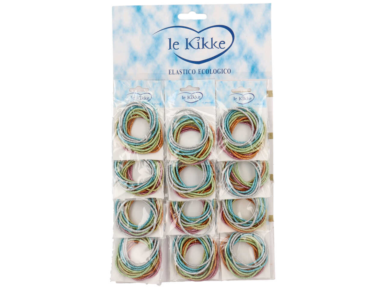 Elastici buste colori assortiti con glitter
