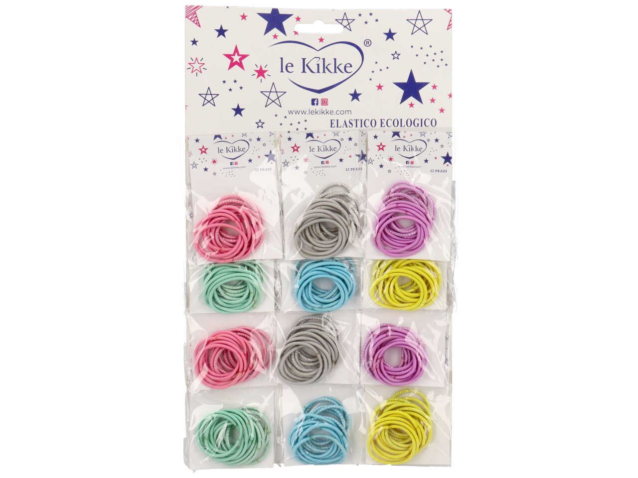 Elastici buste con glitter color pastello