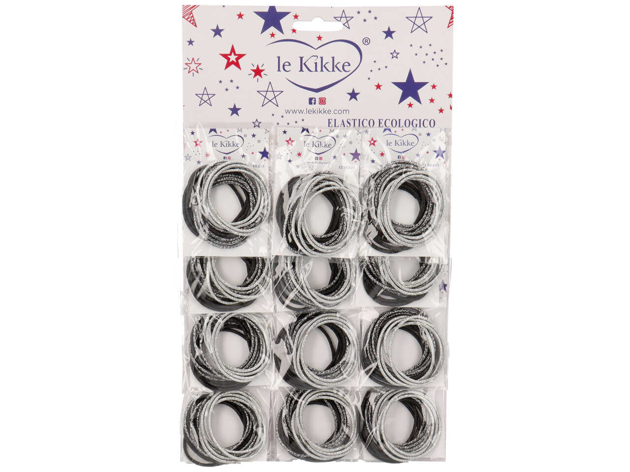 Elastici buste con glitter argento/grigio/nero