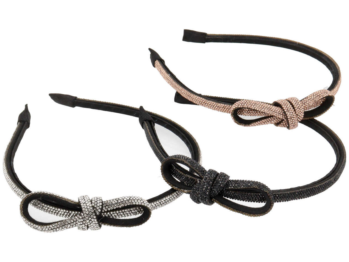 Cerchietto con fiocco strass