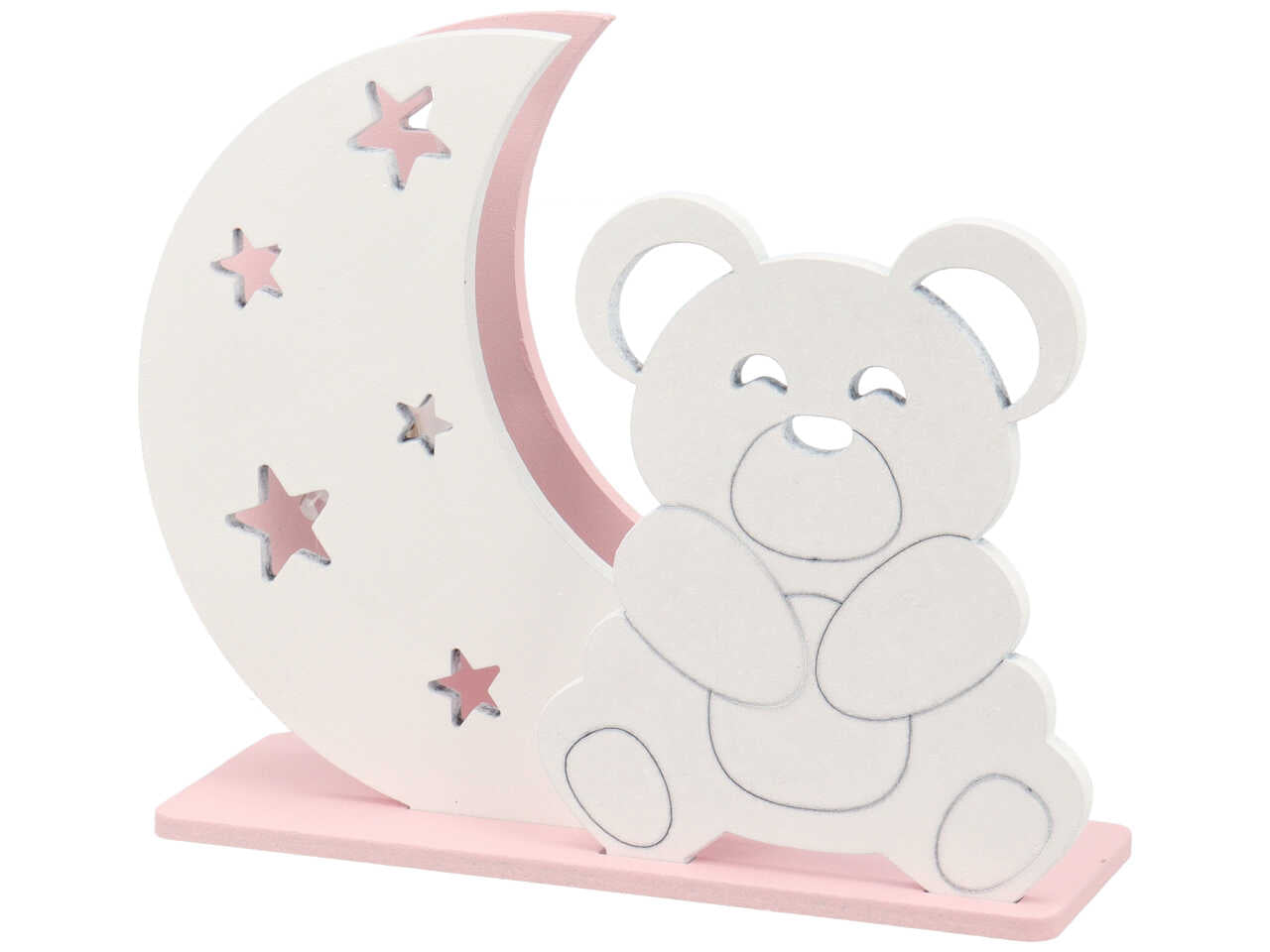 Lampada con orso piccolo colore rosa