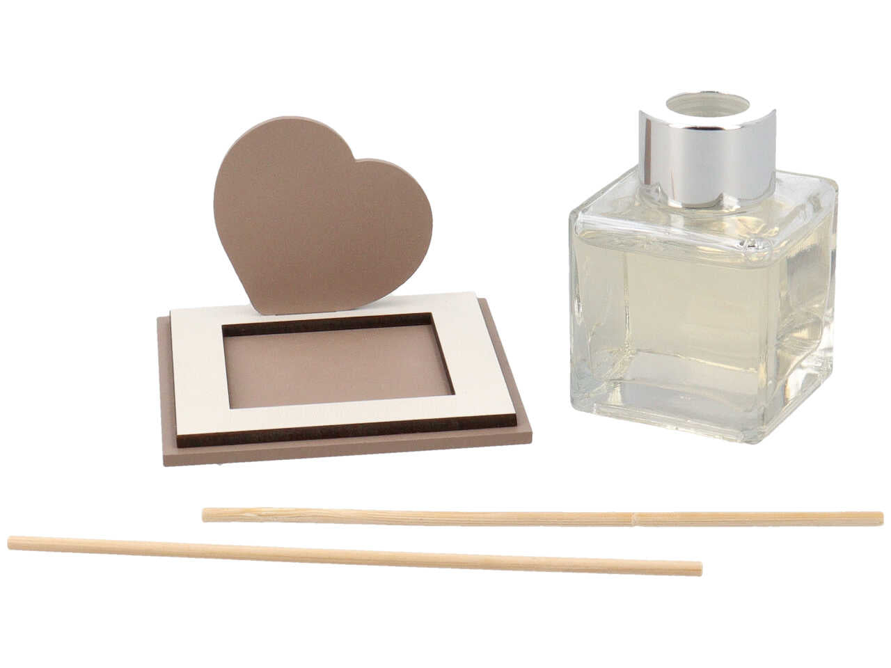Profumatore capacita' 50ml con cuore e tiara colore fango