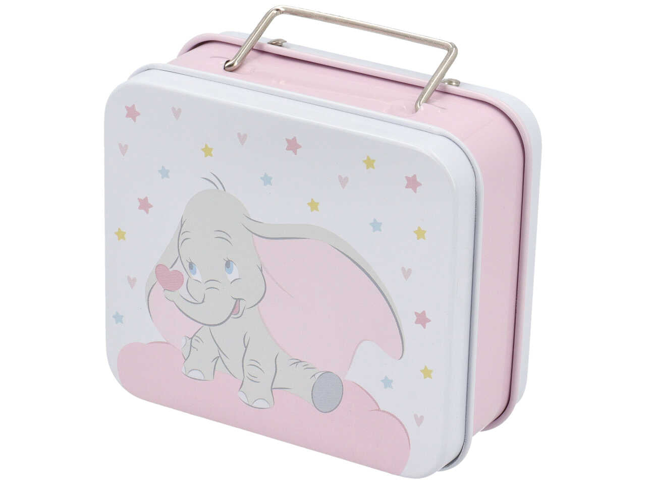 Mini valigetta dumbo di latta rosa 8x7x3,5cm