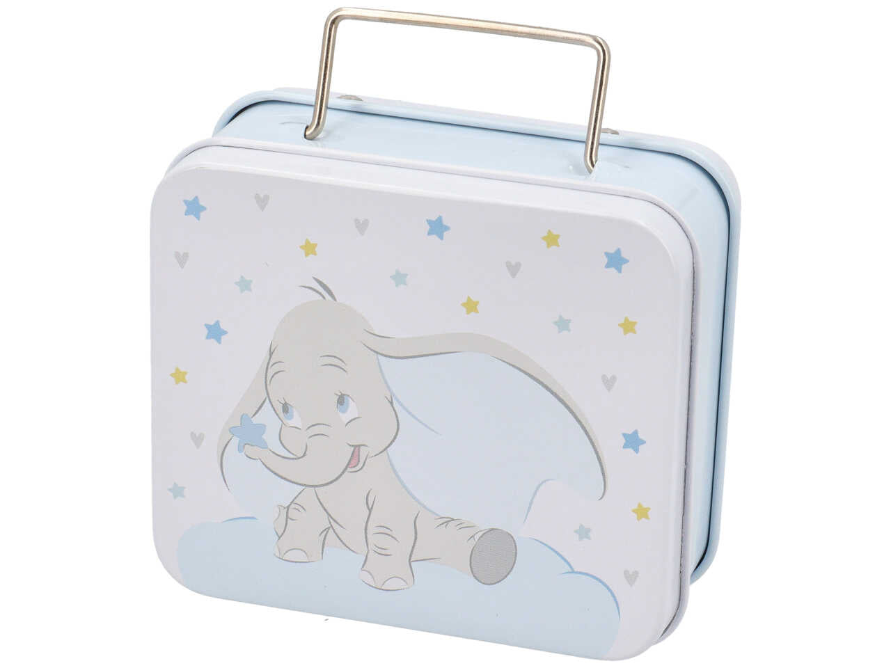 Mini valigetta dumbo di latta cielo 8x7x3,5cm