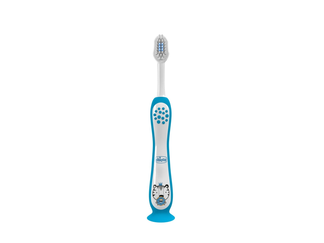 Spazzolino Hippo Oral Care Chicco con setole ultra sottili e impugnatura ergonomica azzurro, 3-6 anni