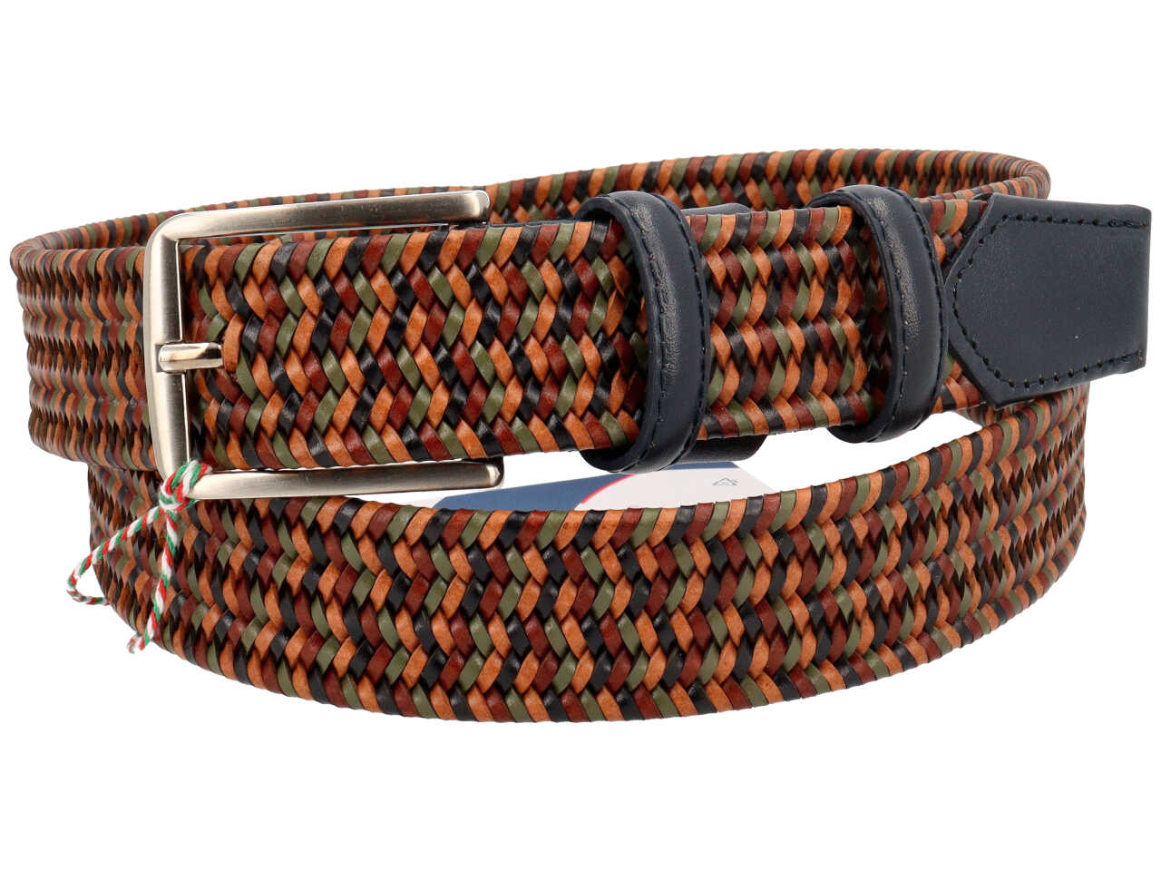 Cintura intrecciata da uomo multicolor in pelle - Navigare