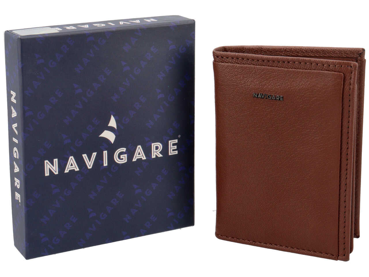 Portafoglio da uomo in nappa e pelle marrone 8x11 cm - Navigare