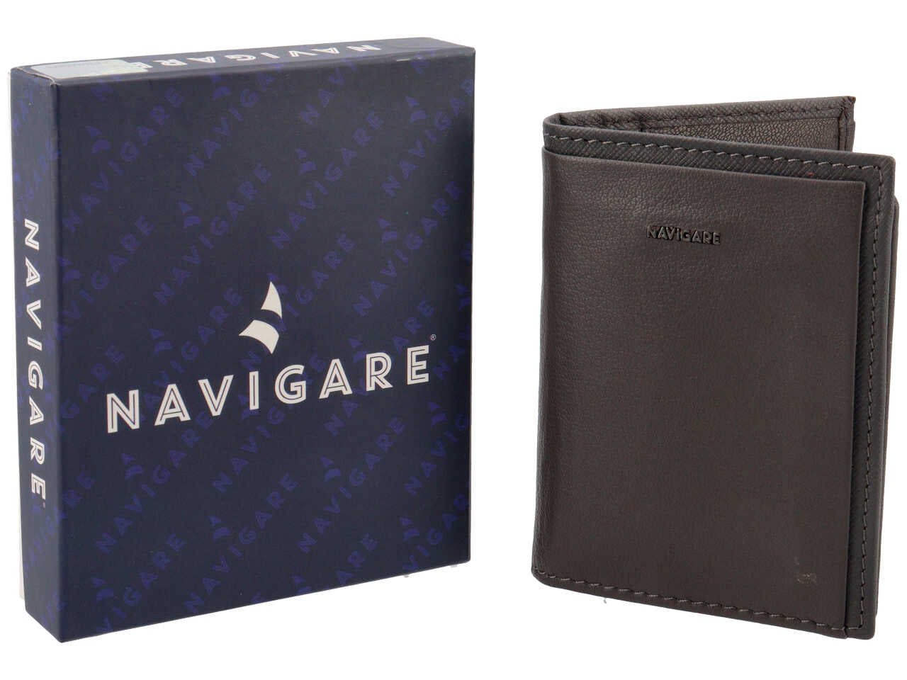 Portafoglio da uomo in nappa e pelle grigio scuro 8x11 cm - Navigare