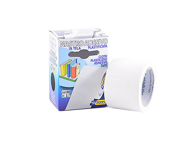 Nastro adesivo vibac in tela plastificata a trama fitta bianco 38 mm x 2.7 mt