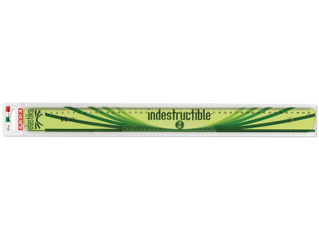 Riga 50cm verde trasparente in plastica flessibile, Linea Elastika - Arda