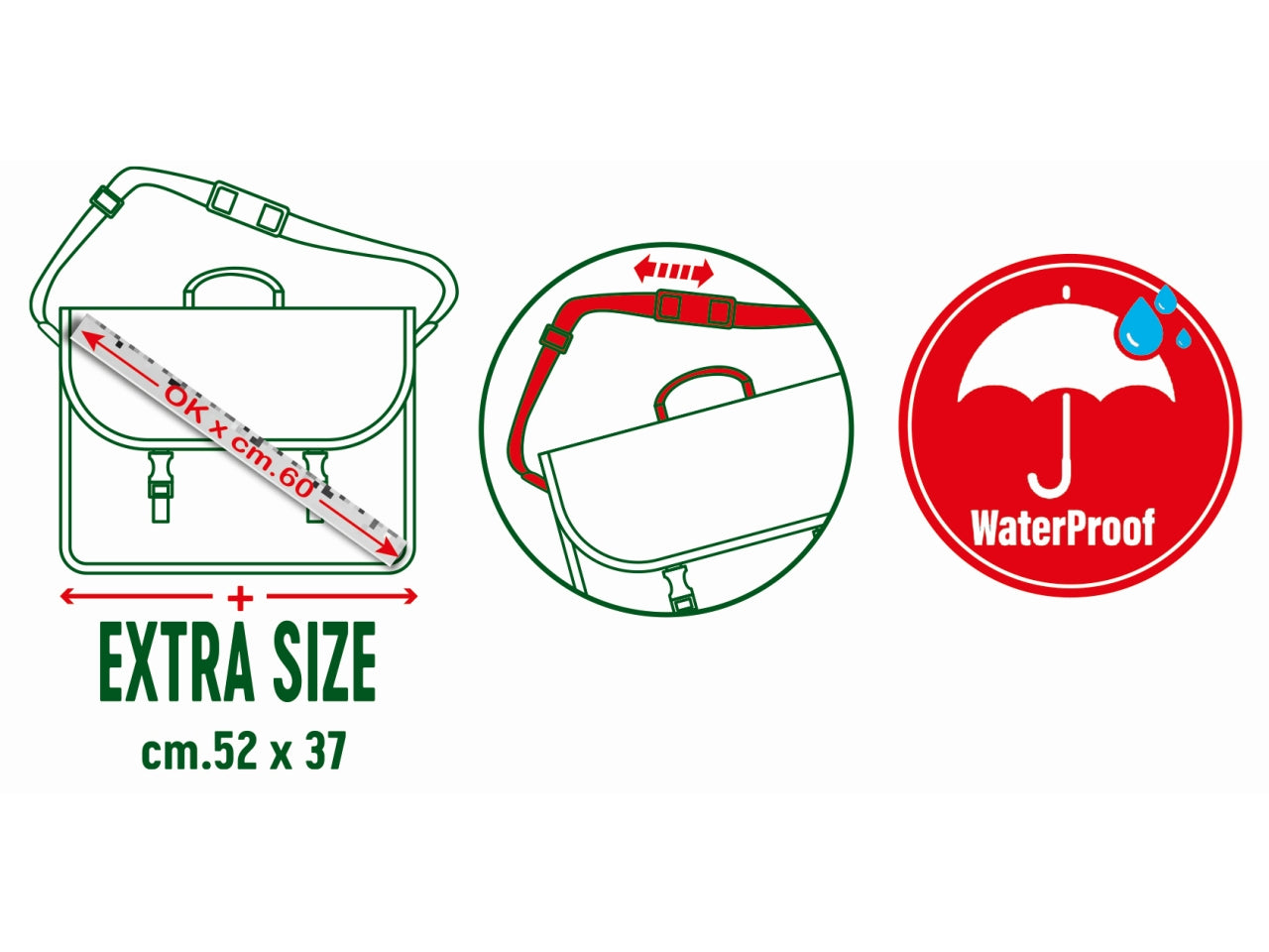 Valigetta nera in tessuto con tasca porta riga 52x37cm, Linea Elastika - Arda