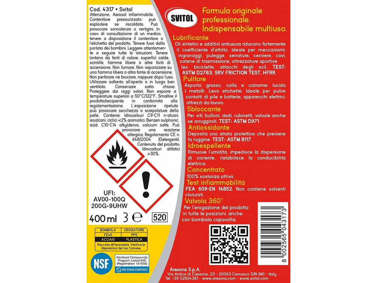 Svitol lubrificante spray multifunzione 400ml
