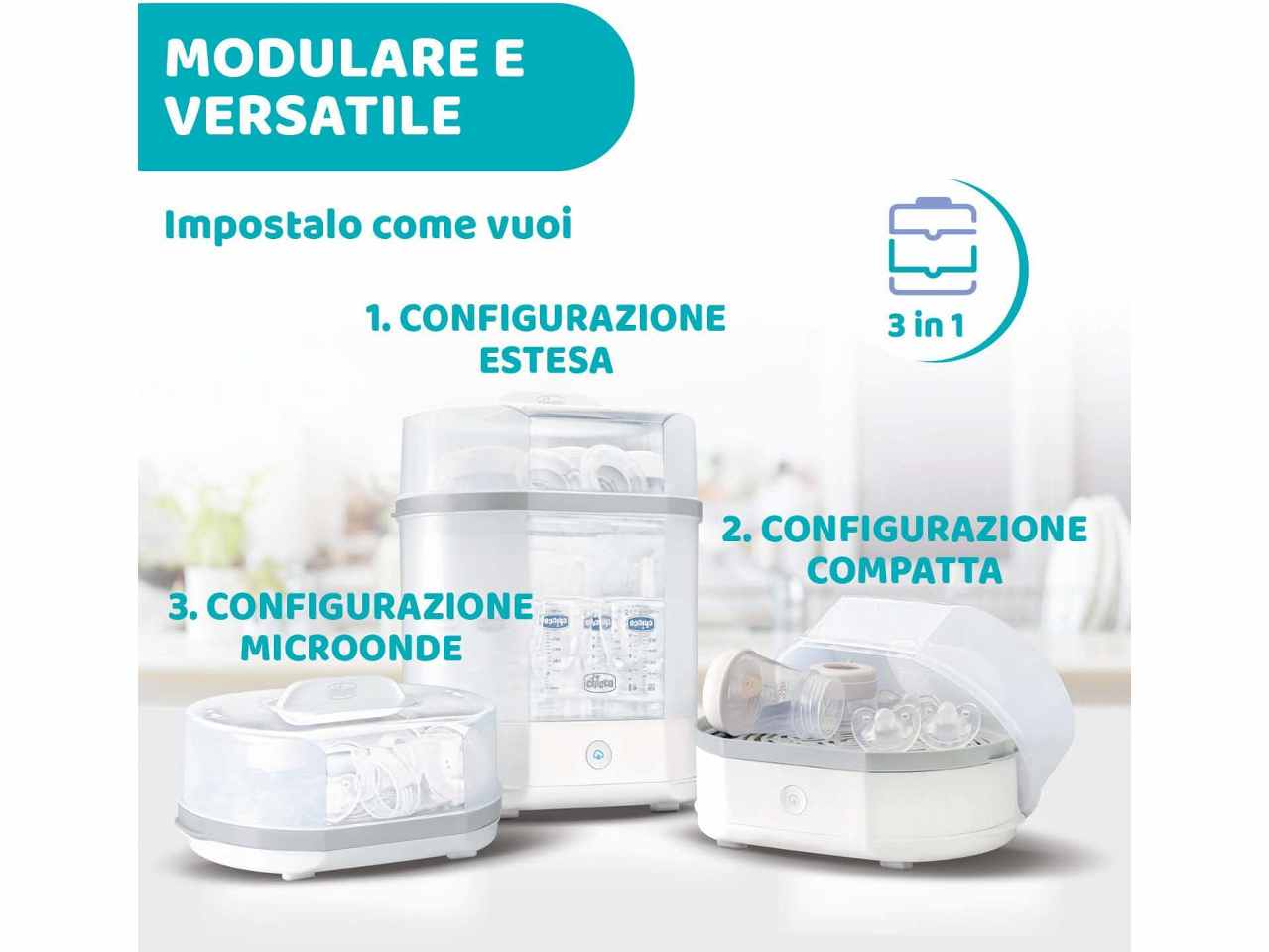 Chicco Sterilizzatore a vapore 3 in 1