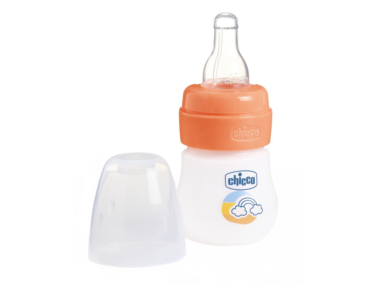 Chicco Microbiberon Graduato da 60 ml per Piccole QuantitÃ  di Latte con Tettarella in Silicone Arancione