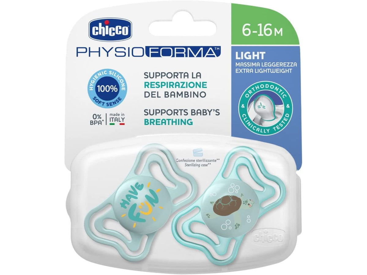 Chicco PhysioForma Light Succhietto in Silicone 6-16 Mesi Leggero e Traspirante 2 pz