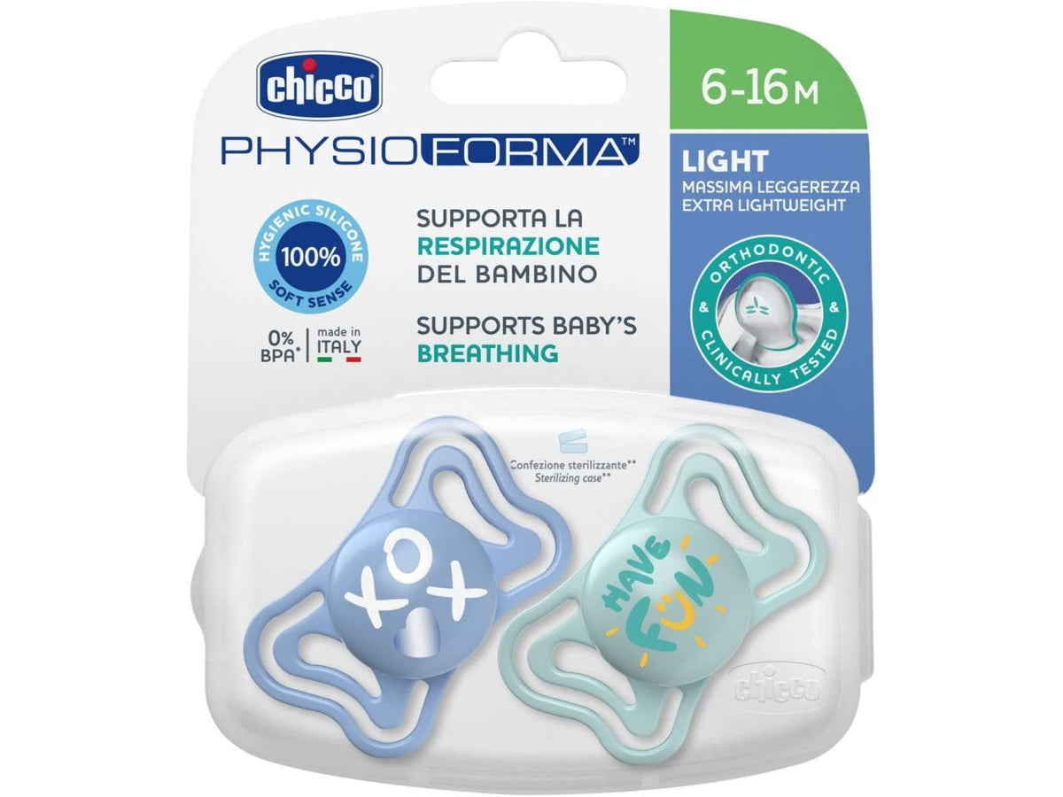 Chicco PhysioForma Light Succhietto in Silicone 6-16 Mesi Leggero e Traspirante 2 pz