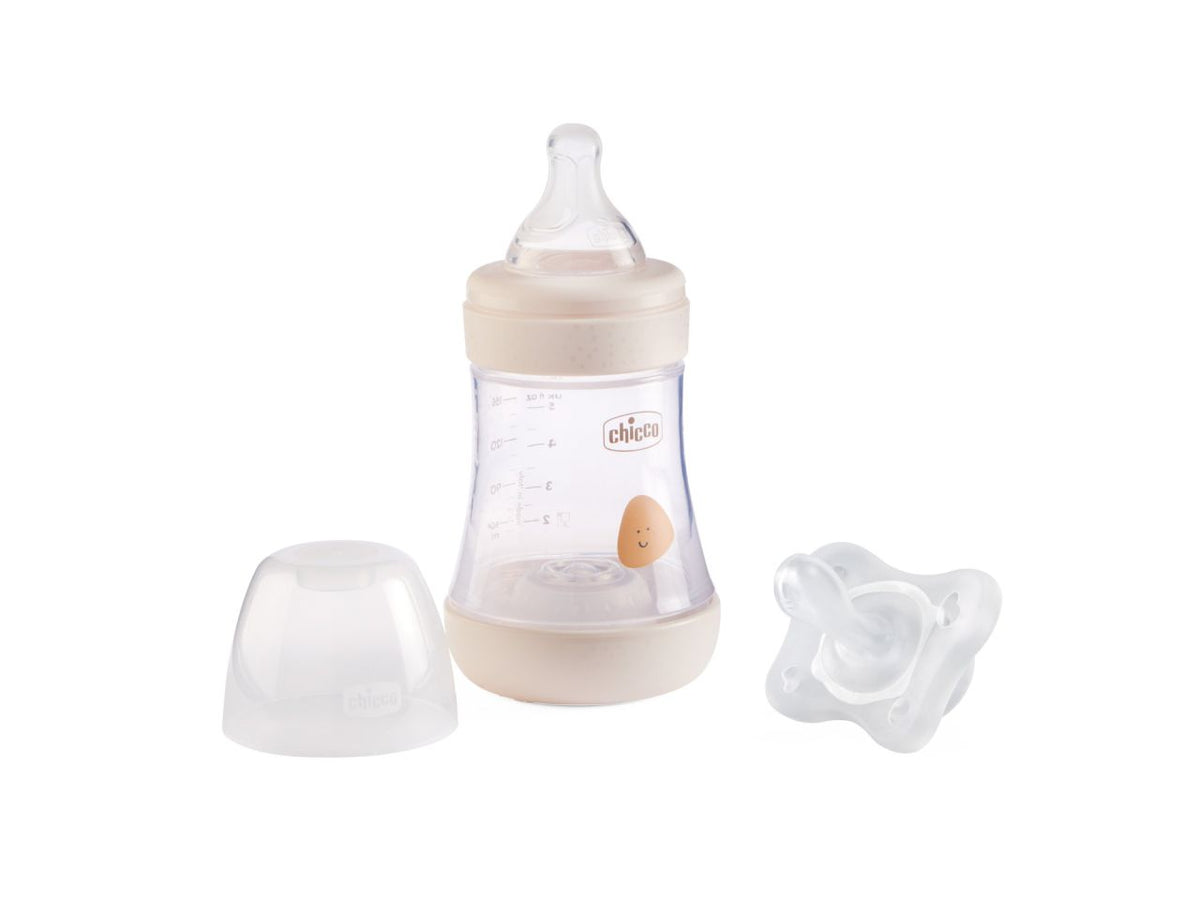 Chicco Perfect 5 Biberon Anticolica 150 ml Flusso Lento con Tettarella in Silicone e Ciuccio 0-2 Mesi incluso