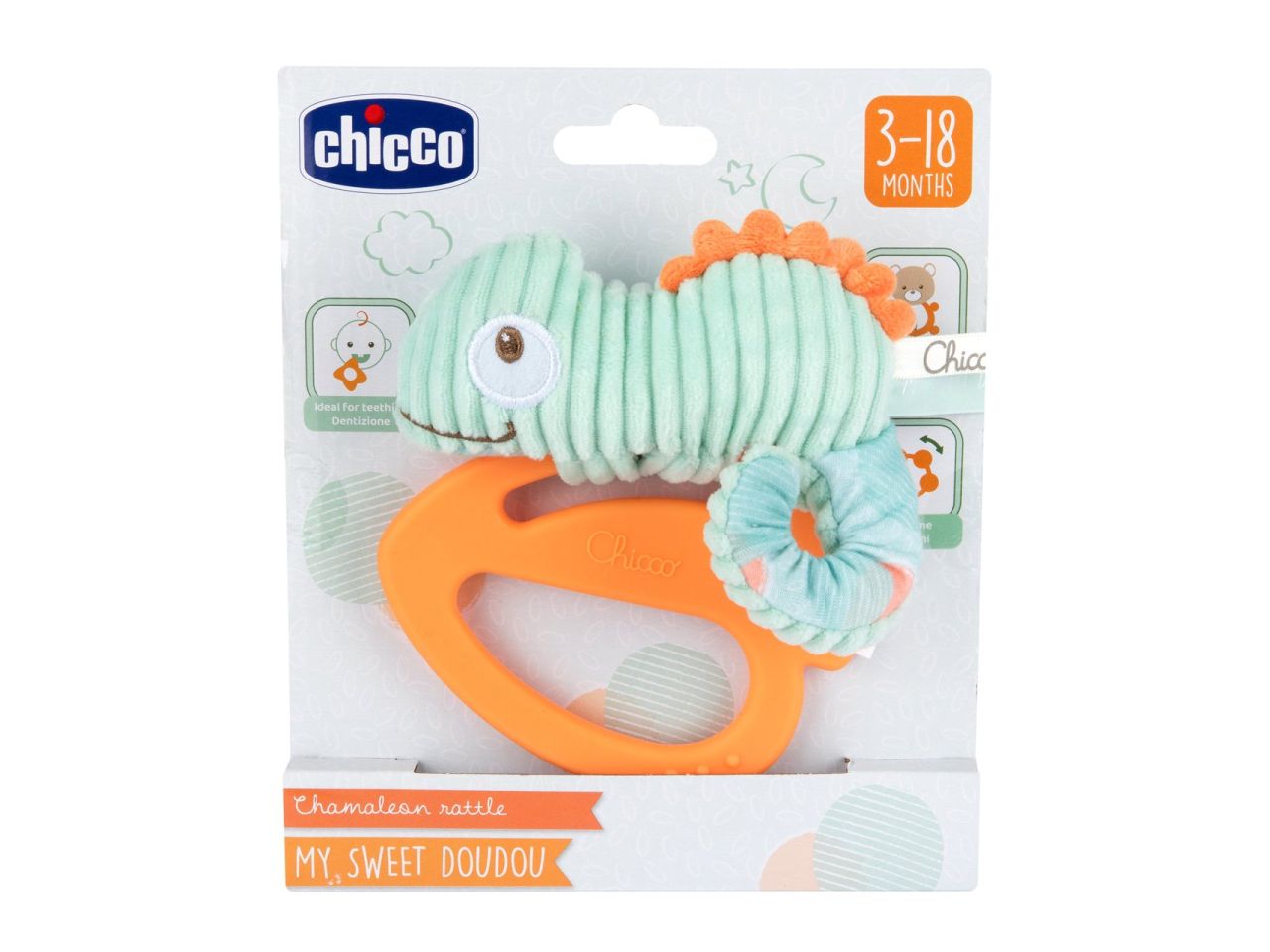 Chicco My Sweet Doudou Camaleonte Massaggiagengive Neonato Trillino 3-18 Mesi