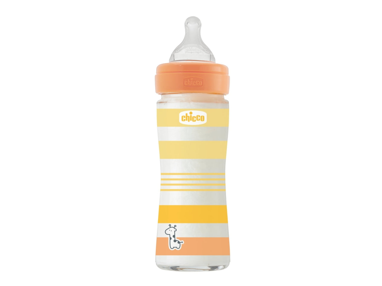 Biberon benessere 240ml flusso lento in vetro arancione