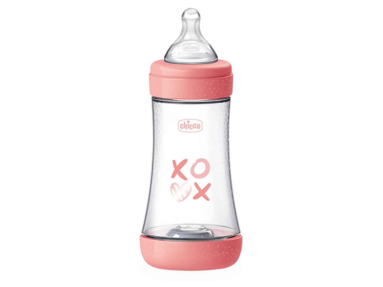 Biberon perfect5 rosa 240ml in silicone 2 fori flusso medio