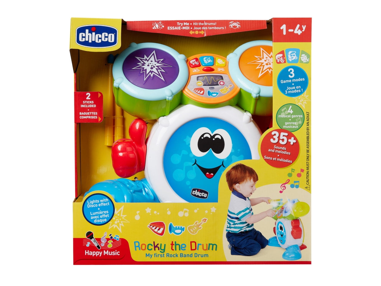 Chicco batteria giocattolo Rock Band, con luci e suoni, per bambini a partire da 1 anno