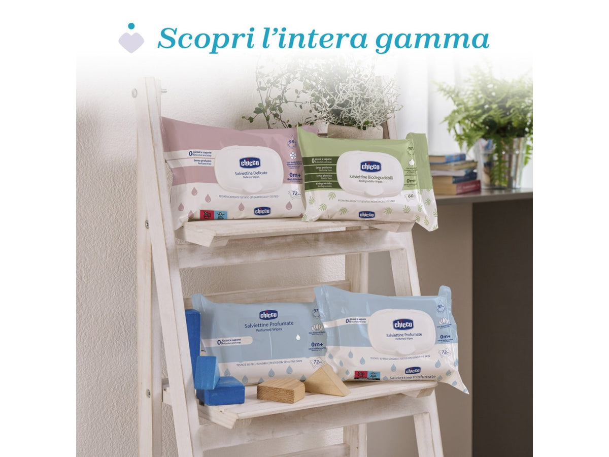 Salviette delicate Chicco in tessuto per pelli sensibili, 72 pezzi con coperchio apri e chiudi$