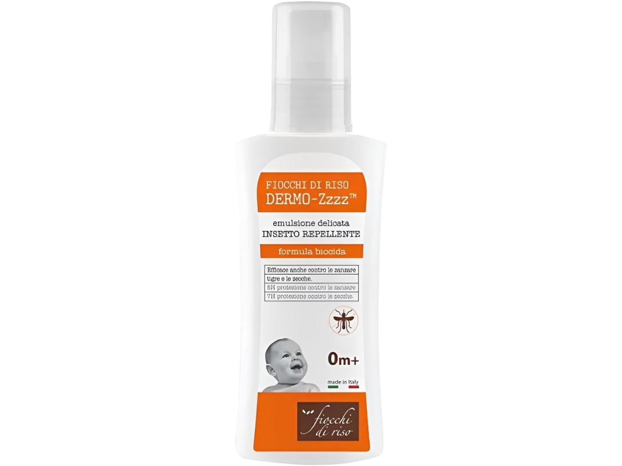 Insetto repellente Dermo-zzzz 100 ml spray, per pelli sensibili, Made in Italy - Fiocchi di Riso
