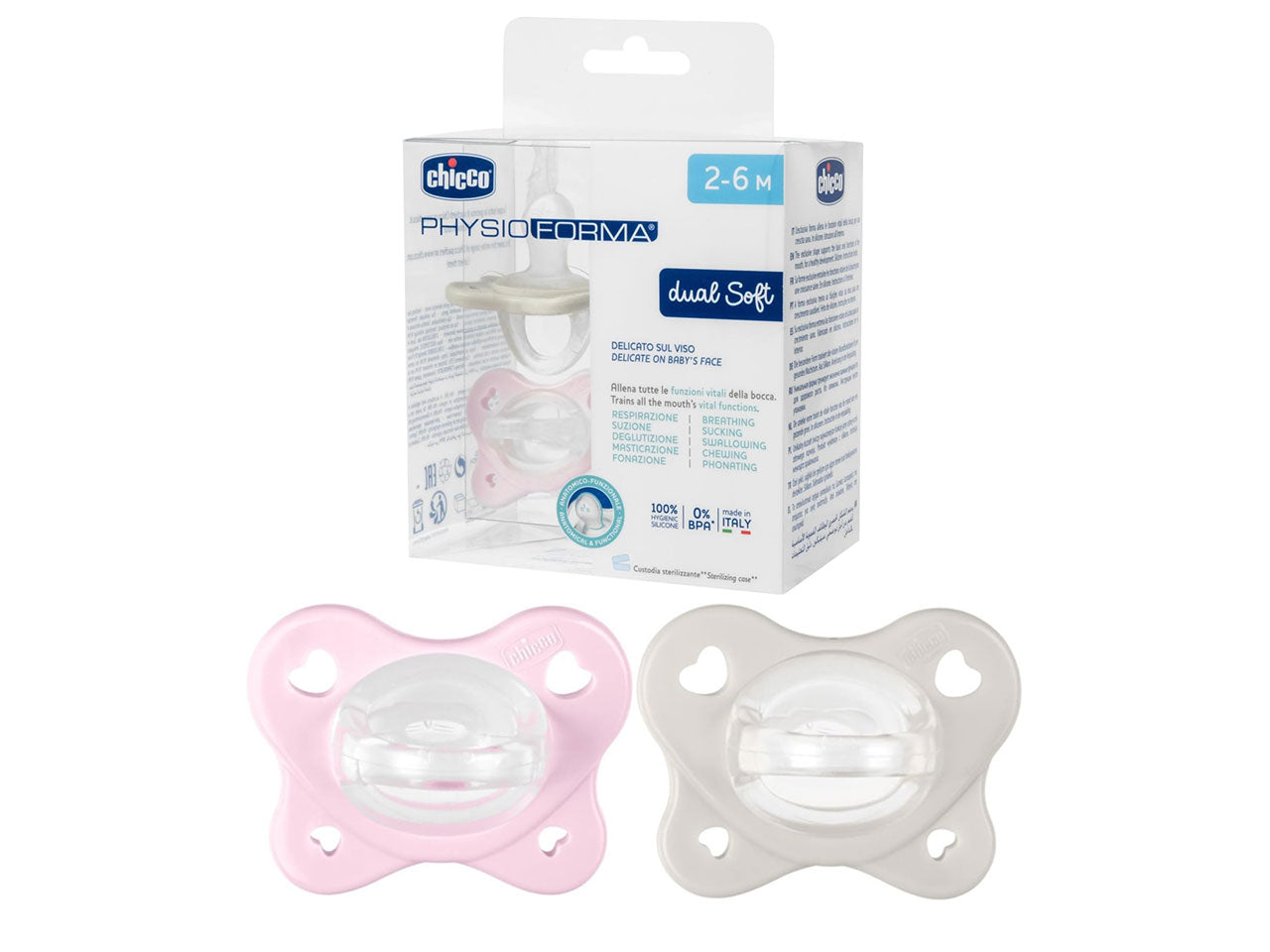 Succhietto gommotto PhysioForma Dual Soft 2-6M - 2 pezzi | Chicco