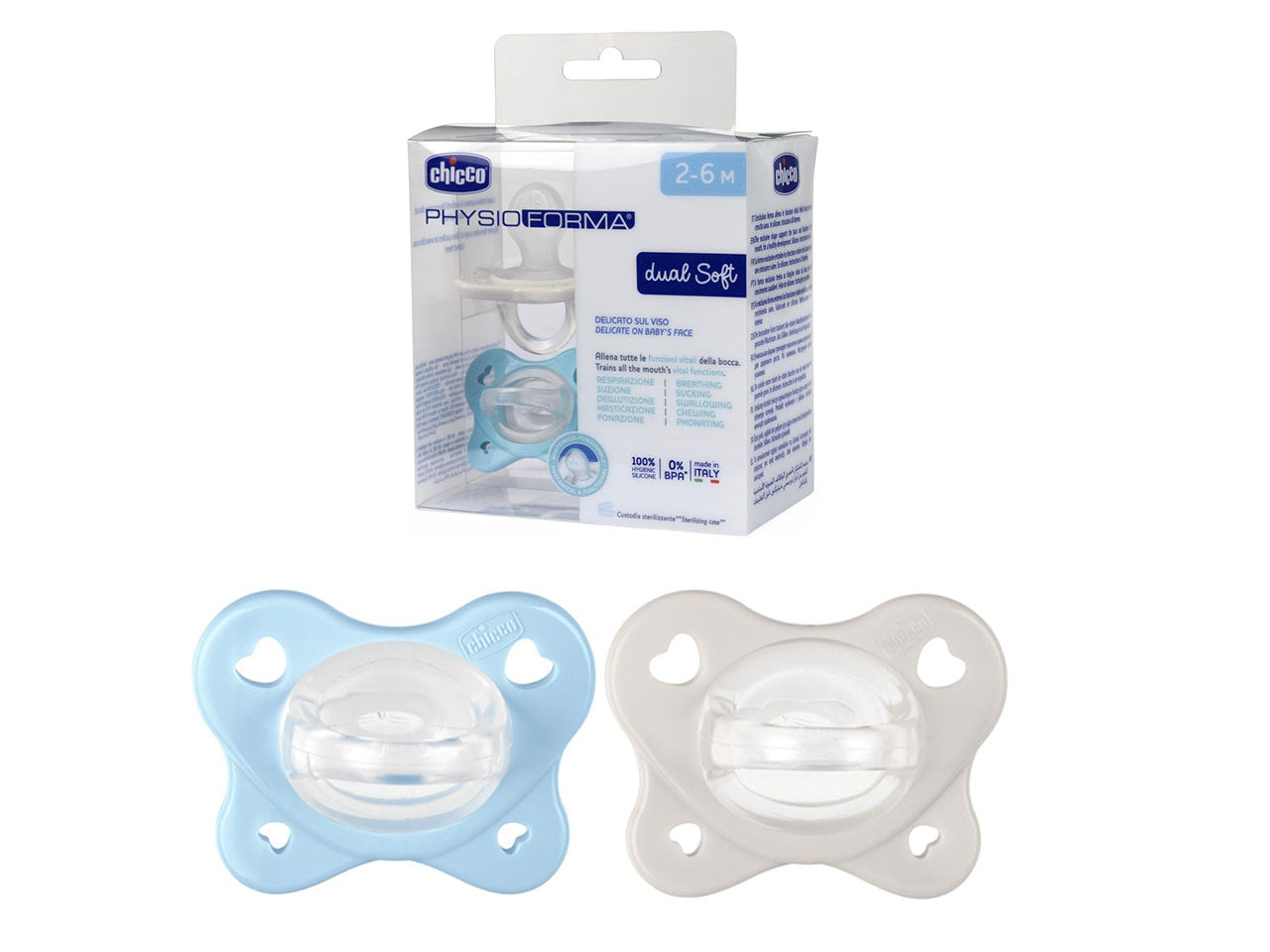 Succhietto gommotto PhysioForma Dual Soft 2-6M - 2 pezzi | Chicco