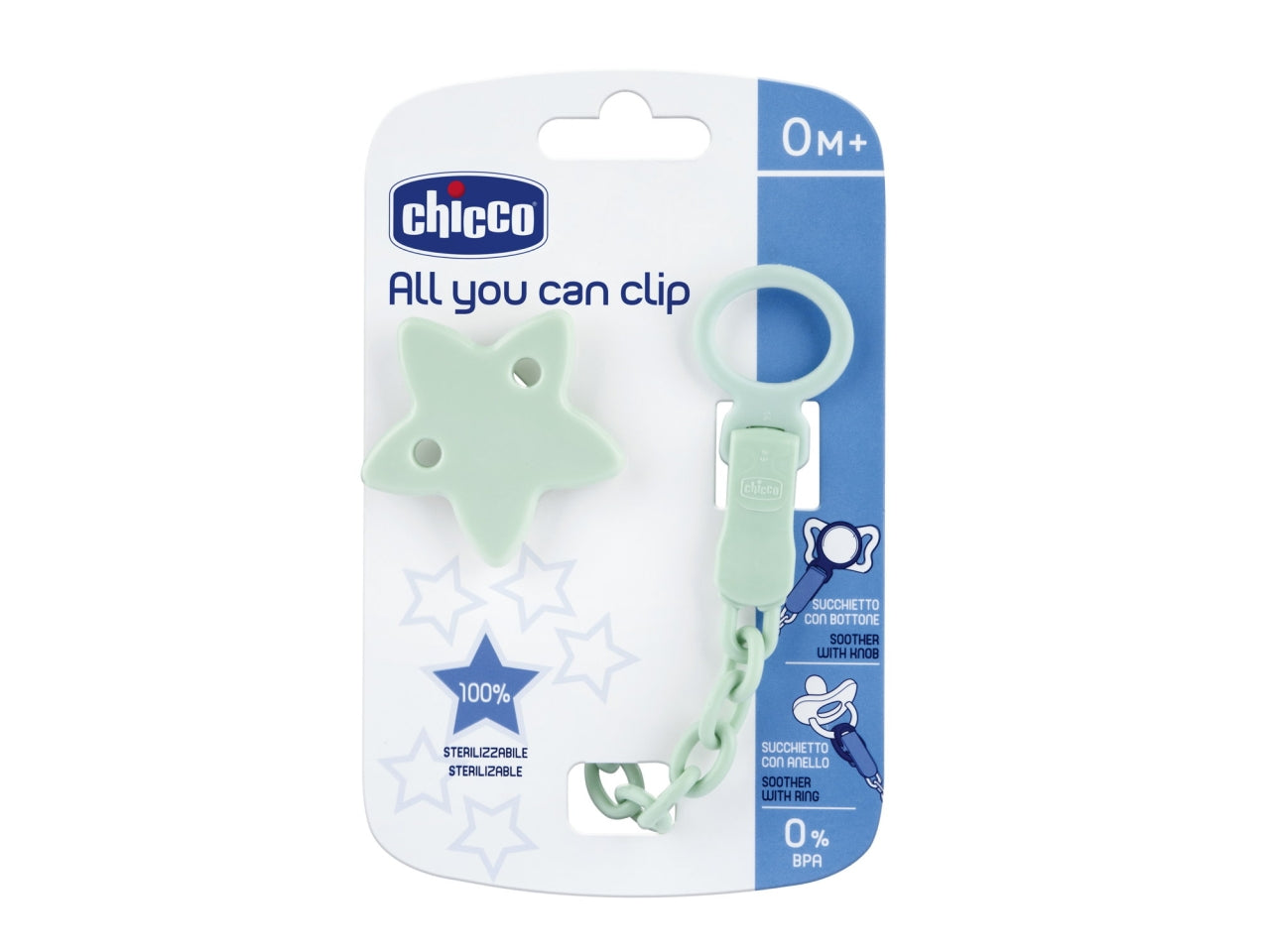 Easyclip adattabile con catenella stella, Colore: verde | Chicco