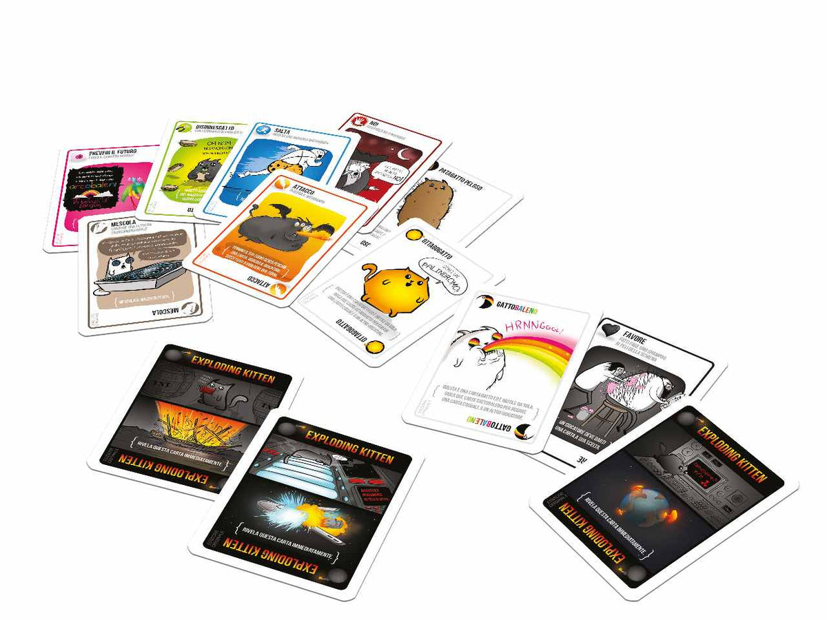 Exploding Kittens: Gioco di Carte per Feste, per 2-5 Partecipanti, Dai 7 Anni in su, Versione Italiana