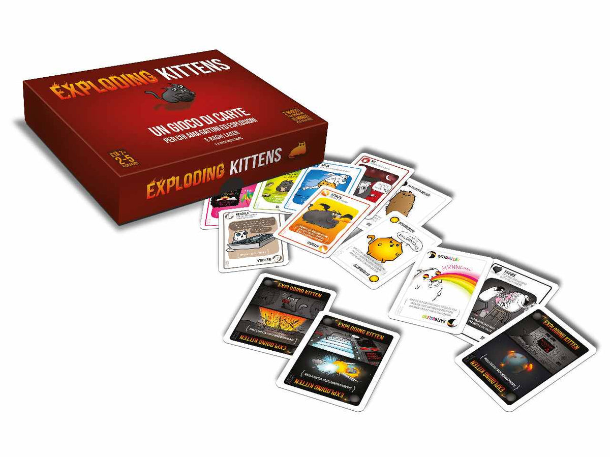 Exploding Kittens: Gioco di Carte per Feste, per 2-5 Partecipanti, Dai 7 Anni in su, Versione Italiana