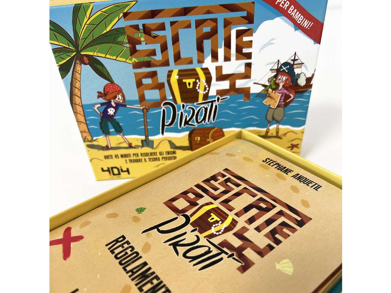 Escape Box Pirati: Organizza una Caccia al Tesoro dei Pirati, per 2-5 Partecipanti, Dai 7 Anni in su, Versione Italiana - Asmodee