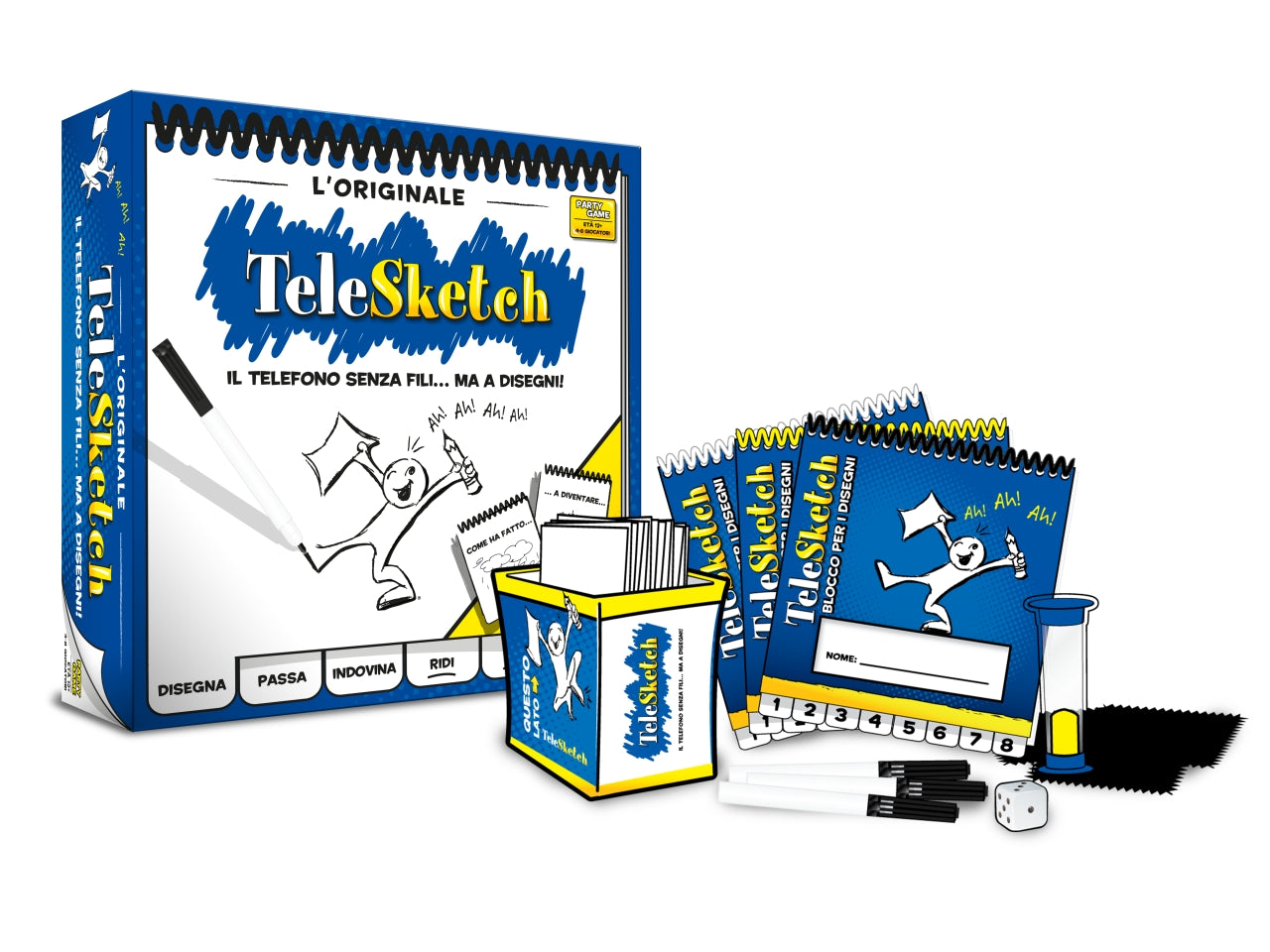 Telesketch: Gioco da Tavolo per Divertirsi in Famiglia, 4-8 Partecipanti, Dai 12 Anni in su, Versione Italiana - Asmodee