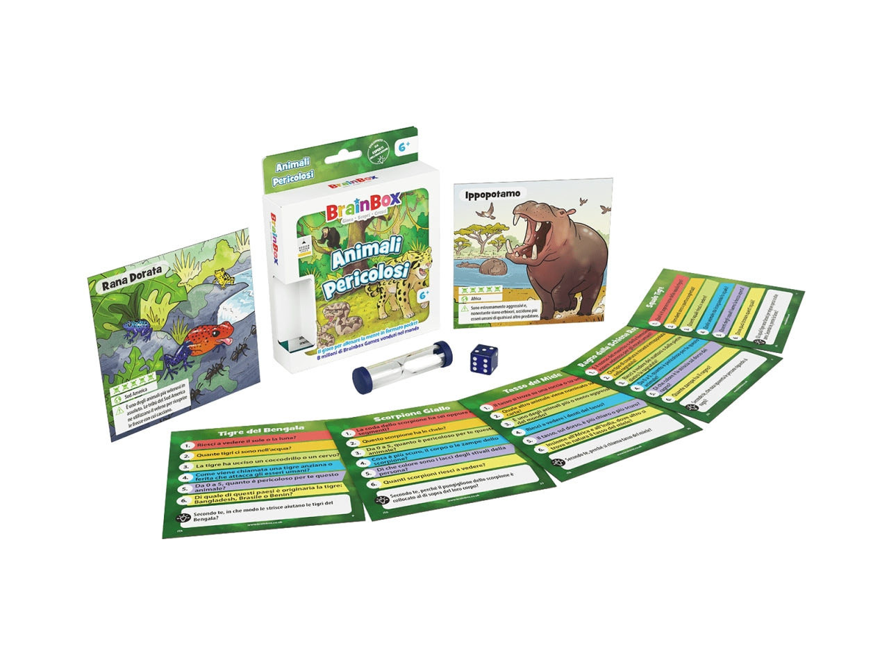 Gioco da Tavolo BrainBox Animali Pericolosi Tascabile, 6+ Anni, 1+ Giocatori, Edizione in Italiano | Asmodee