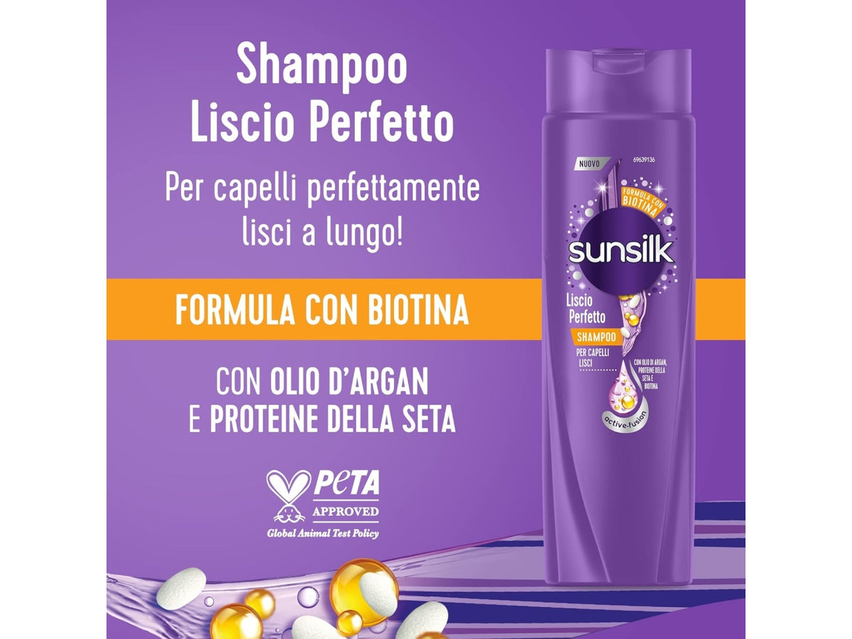 Shampoo Sunsilk Liscio Perfetto Capelli Setosi e Lisci a Lungo 250 ml $