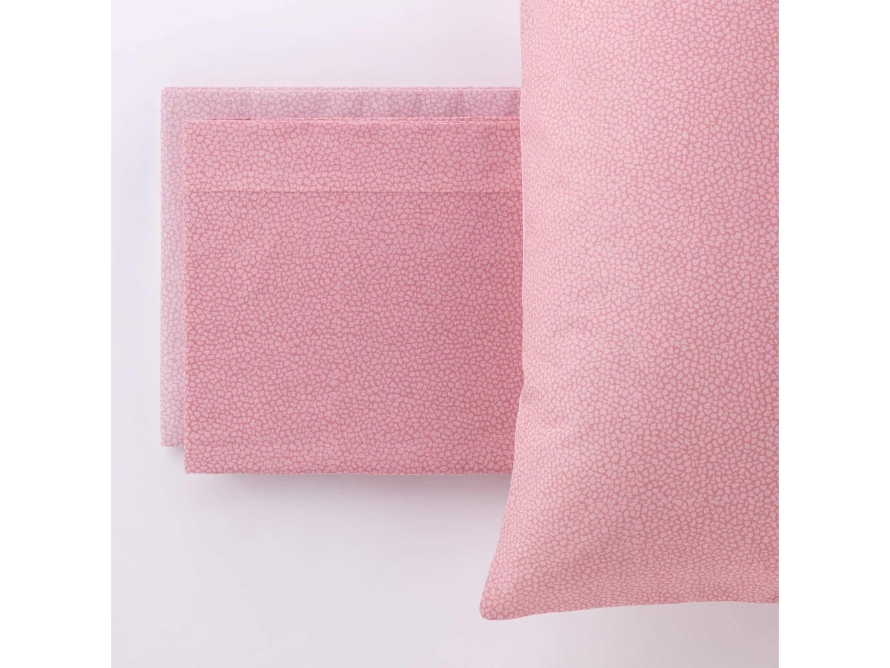 Set Completo Lenzuola Singolo Arios Pois Rosa, Puro Cotone, Linea Oro Carillo Home