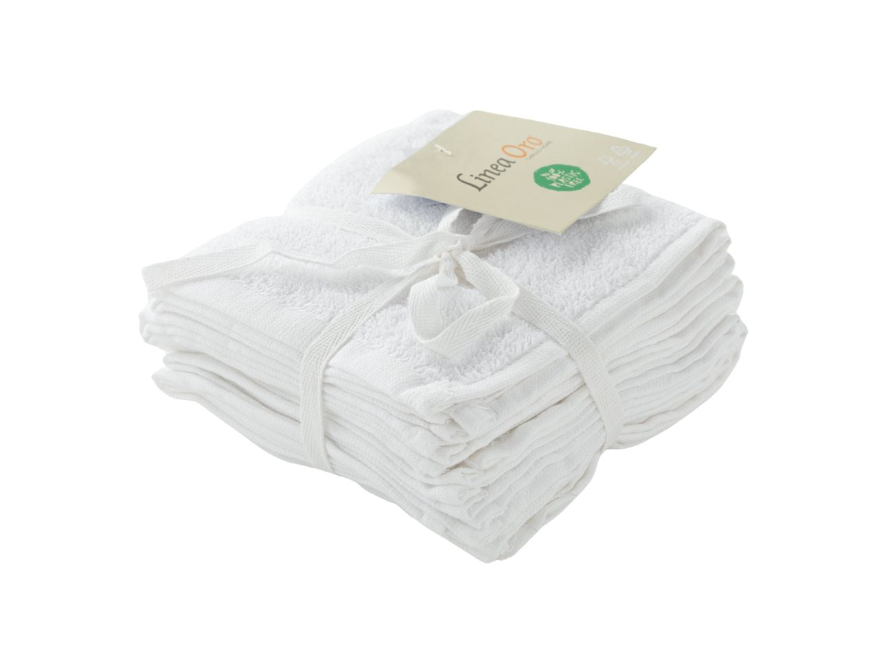 Lavette bagno 30x30 cm in spugna bianco in cotone 400 gsm, set da 6, Linea Oro - Carillo Home