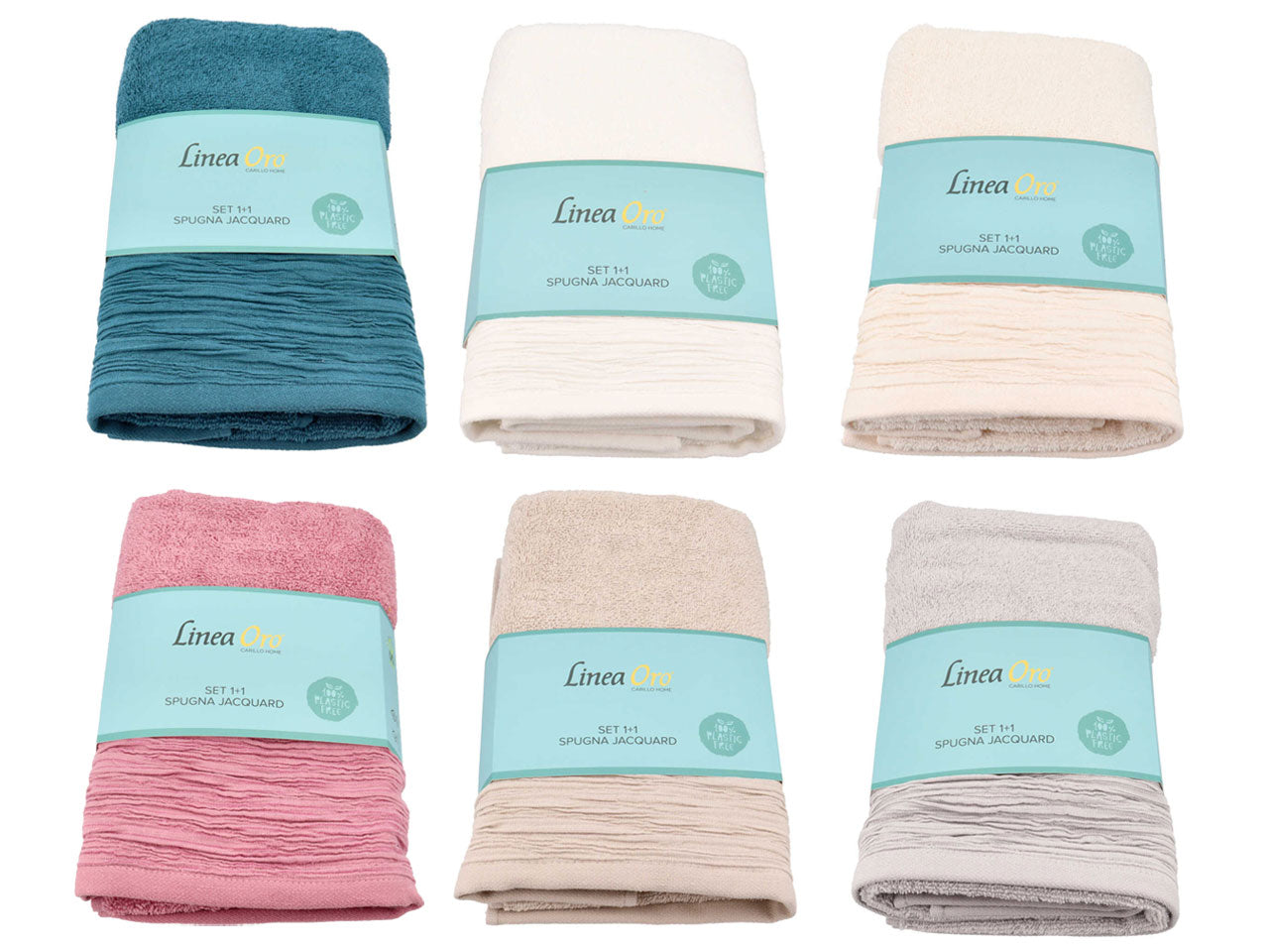 Bruges  set 1+1 spugna jacquard assortiti