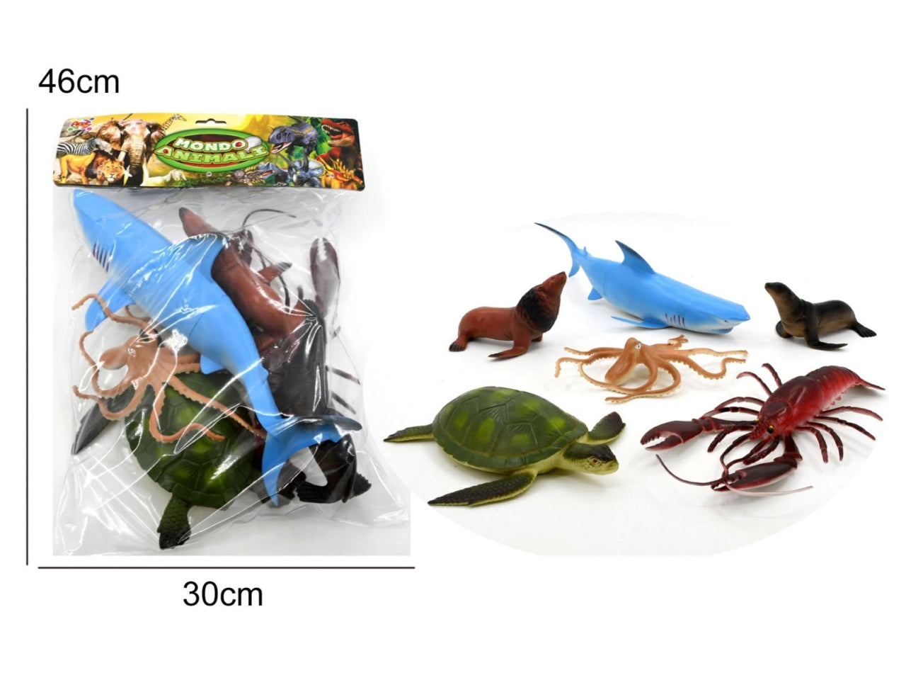 Animali marini oceano in busta da 6 animali assortiti