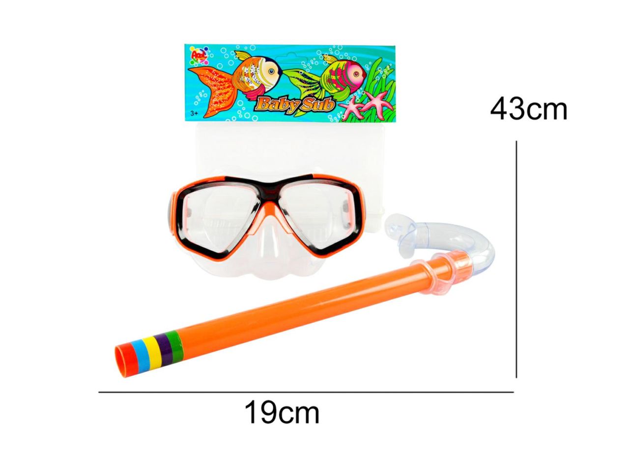 Maschera mare piccola con tubo in 3 colori